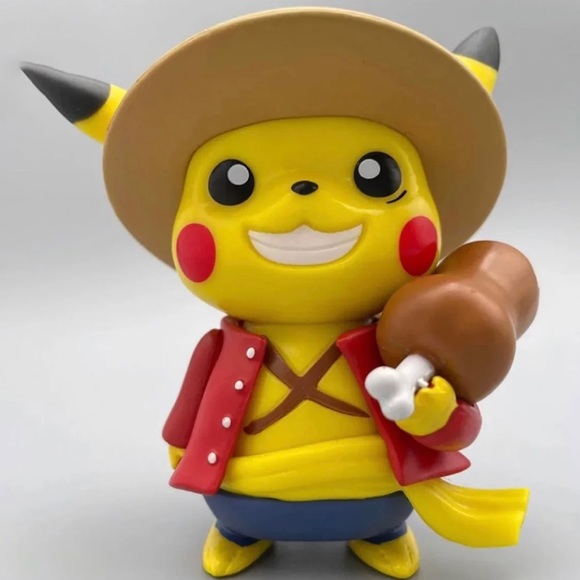 Pokemon Other - Takara Tomy One Piece Luffy x Pikachu Cosplay Decor Figurine collectible New